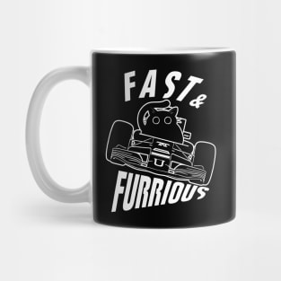 Funny FURRurious car driving Black Cat Mug
